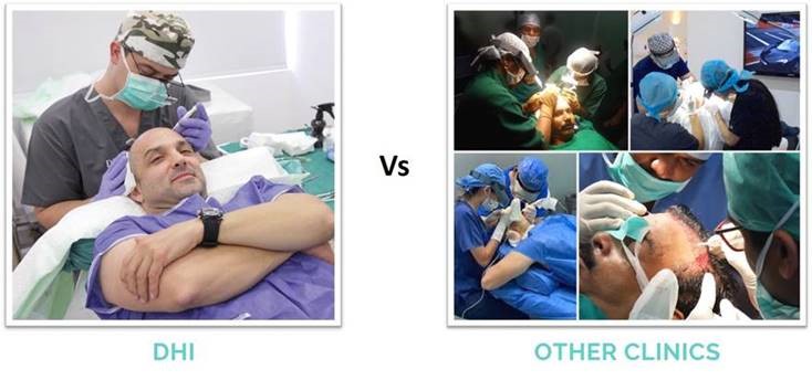 DHI Versus Other Clinics at Hair Transplant Procedure Room