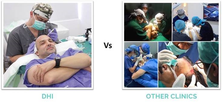 DHI Versus Other Clinics at Hair Transplant Procedure Room DHI Versus Other Clinics at Hair Transplant Procedure Room