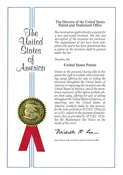 Certificate patent & Awards